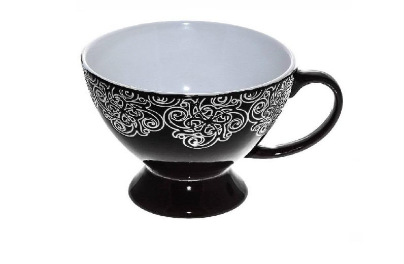 VIENNA ΜΠΩΛ ΜΕ ΠΟΔΙ ΚΑΙ ΛΑΒΗ ΜΑΥΡΟ 320ML 13.3x9.5 Κ6/Μ24