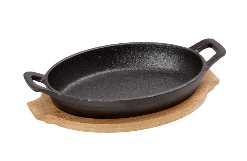 ΣΑΓΑΝΑΚΙ ΟΒΑΛ CAST-IRON ΜΑΥΡΟ 22Χ13Χ5ΕΚ ΜΕ ΒΑΣΗ BA