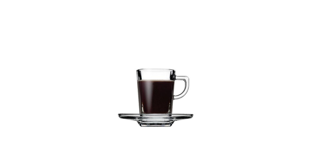 CARRE CUP AND SAUCER ESPRESSO TEMPERED 75CC P1728