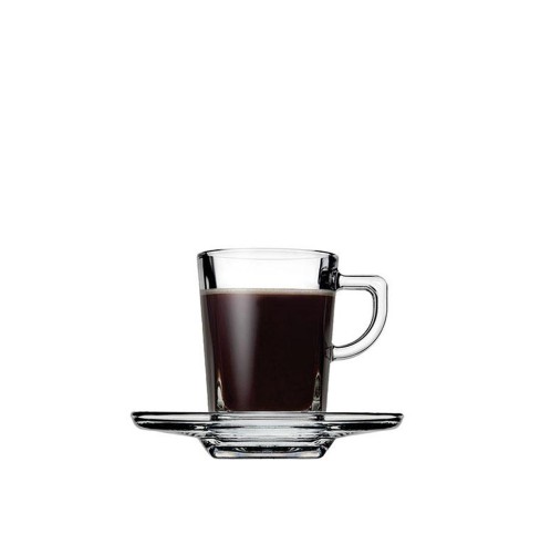 CARRE CUP AND SAUCER ESPRESSO TEMPERED 75CC P1728
