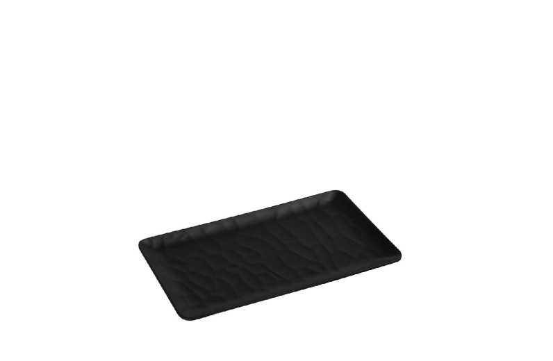 BLACK ΠΙΑΤΕΛΑ ΟΡΘΟΓ. 26Χ15ΕΚ WAVY MATTE ΜΕΛΑΜΙΝΗΣ