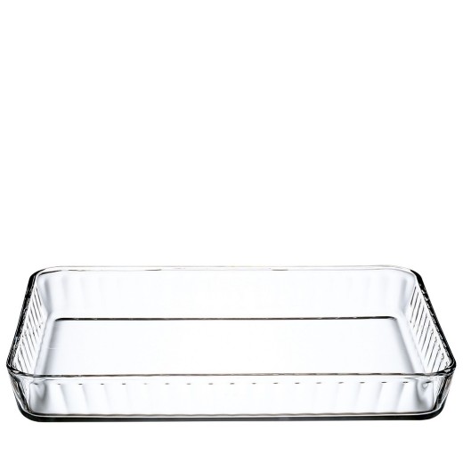 BORCAM RECT. TRAY TEMPERED 40X27X6CM 3800CC P/144