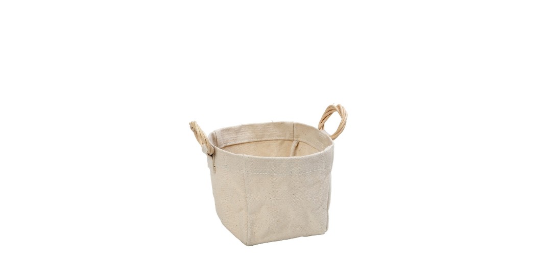 ΔΟΧΕΙΟ COTTON ΜΕ ΛΑΒΗ RATTAN 12Χ12Χ12ΕΚ