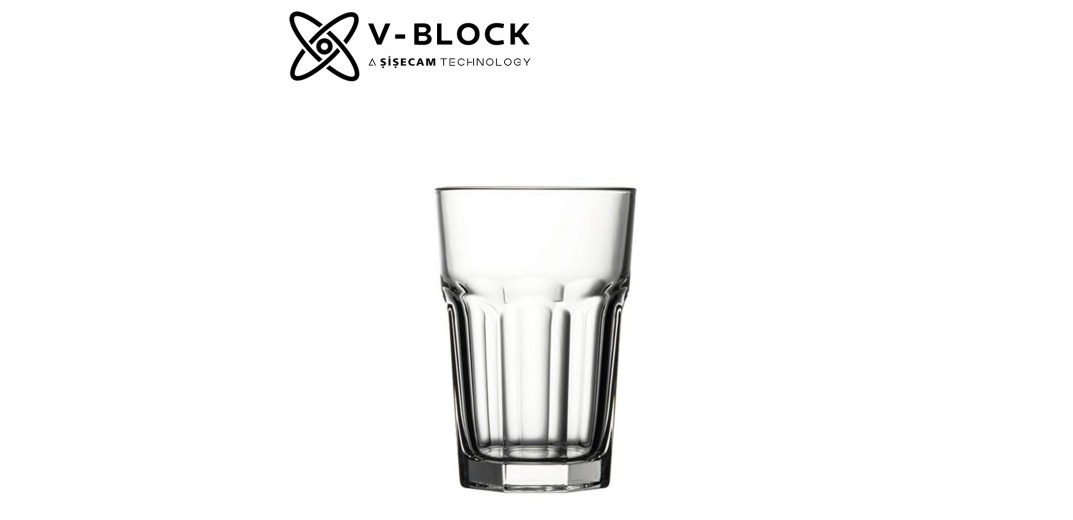 V-BLOCK CASABLANCA TEMPERED LD 355CC 12.2CM P/864 GB6.OB24.