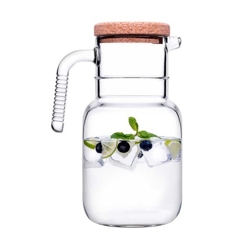 HOOP JUG 1500ML W/CORK LID H:22,4 D:16CM P/144 GB1.OB6