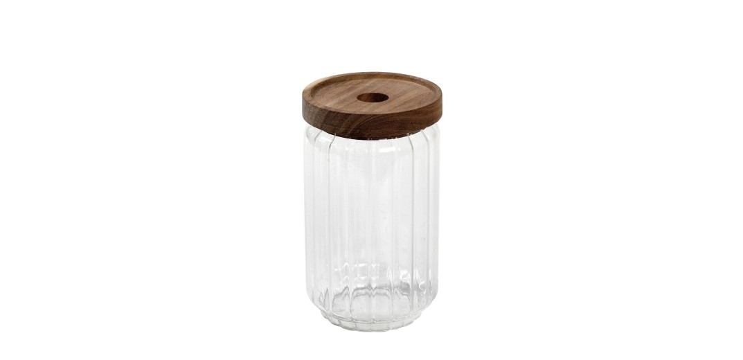 ΓΥΑΛΙΝΟ ΔΟΧΕΙΟ ΜΕ ΞΥΛ. ΚΑΠΑΚΙ ΑΚΑΚΙΑΣ 750ML 9X15EK