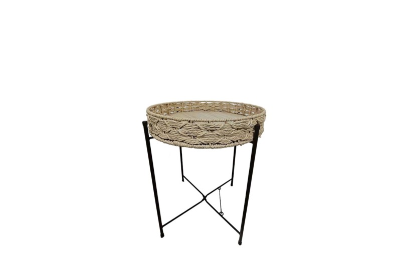 ΤΡΑΠΕΖΑΚΙ ΨΑΘΙΝΟ ΜΕ ΜΕΤΑΛΛΙΚΑ ΠΟΔΙΑ ΣΤΡΟΓΓ. ΜΠΕΖ D61/50 Η69/59,5ΕΚ