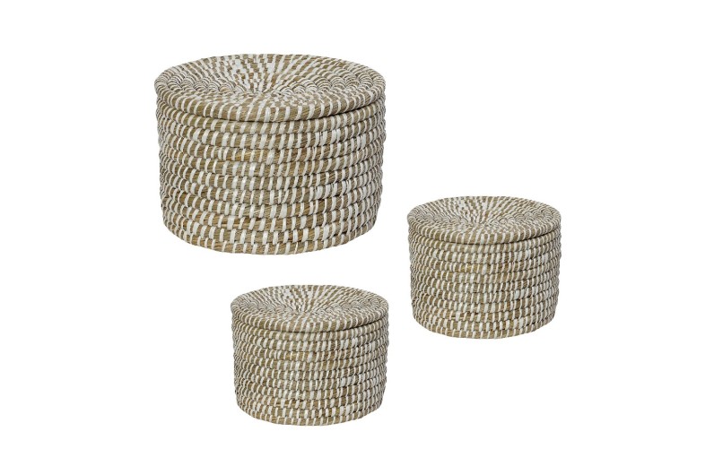 ΔΟΧΕΙΟ ΣΤΡΟΓΓ.ΜΕ ΚΑΠΑΚΙ JUTE/PLASTIC  ΣΕΤ/3 35X25/30X21/25X17EK