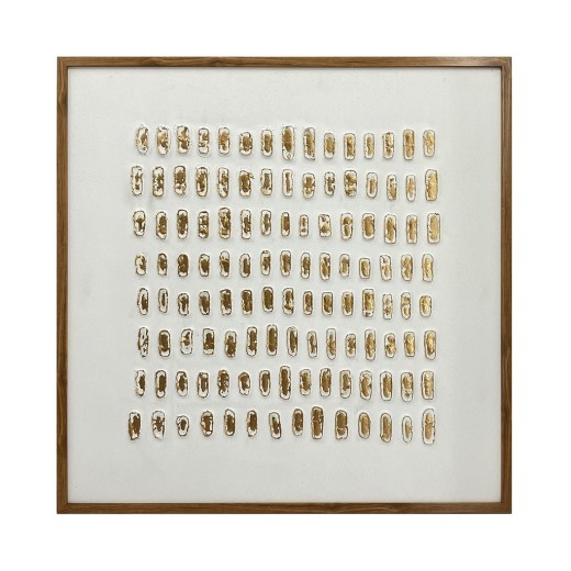 ΠΙΝΑΚΑΣ ΜΕ ΚΟΡΝΙΖΑ ΞΥΛΙΝΗ ΜΠΕΖ ΧΡΥΣΟΣ 70Χ70Χ2,8ΕΚ