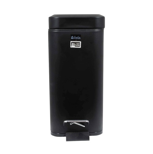 ESTIA ΧΑΡΤΟΔΟΧΕΙΟ ΜΠΑΝΙΟΥ SOFT CLOSE SLIM 5lt ΜΑΤ ΜΑΥΡΟ