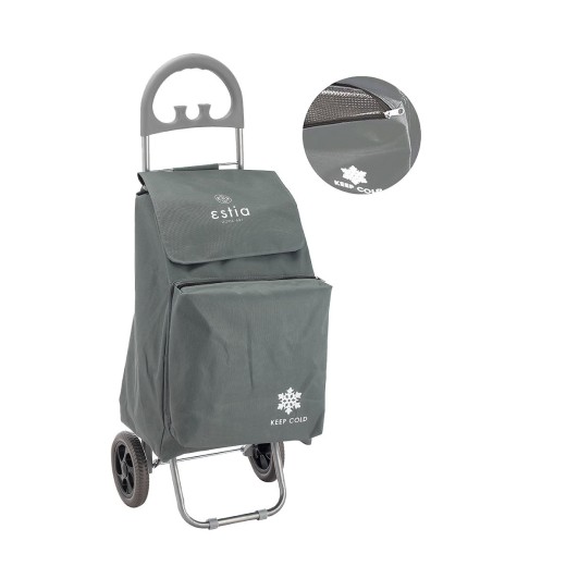 ESTIA ΚΑΡΟΤΣΙ ΛΑΙΚΗΣ ECOMAX ΥΦΑΣΜΑΤΙΝΟ 40lt ΓΚΡΙ