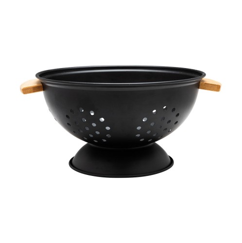 ESTIA ΣΟΥΡΩΤΗΡΙ ΖΥΜΑΡΙΚΩΝ BAMBOO ESSENTIALS ΜΕΤΑΛΛΙΚΟ ΜΕ ΛΑΒΕΣ 24x24x13.7cm ΜΑΥΡΟ
