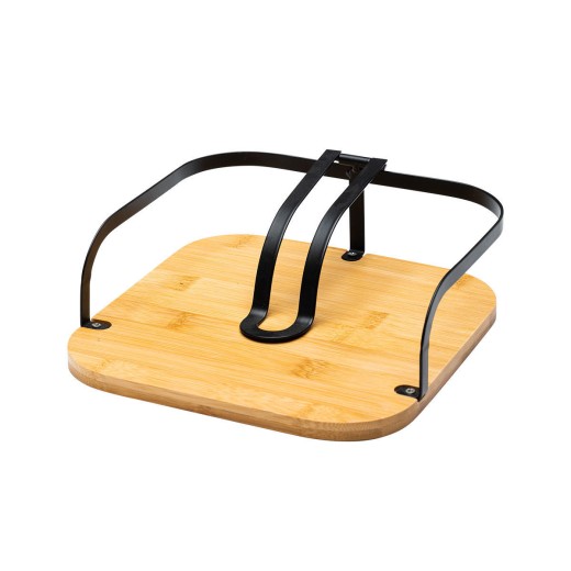 ESTIA ΧΑΡΤΟΠΕΤΣΕΤΟΘΗΚΗ BAMBOO ESSENTIALS ΤΕΤΡΑΓΩΝΗ ΜΕΤΑΛΛΙΚΗ 20x20x7cm