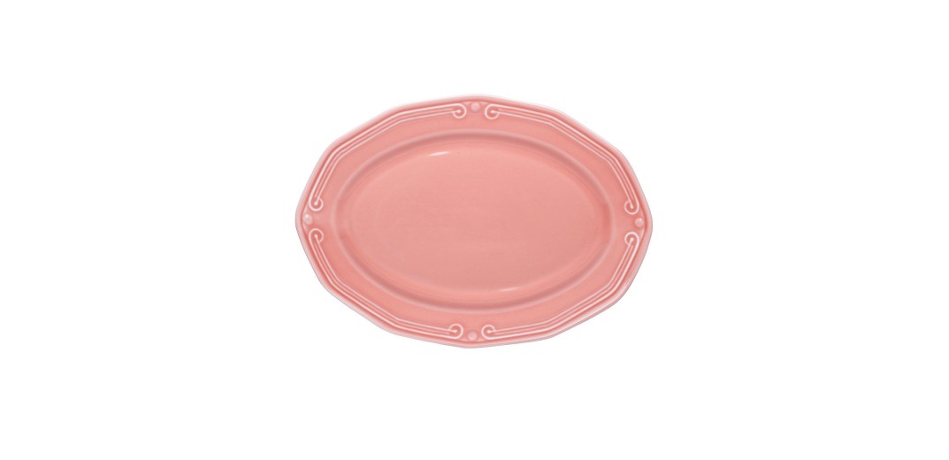 ESTIA ΠΙΑΤΕΛΑ ΟΒΑΛ ATHÉNÉE ΠΟΡΣΕΛΑΝΙΝΗ ΑΝΑΓΛΥΦΗ 36cm ROSE