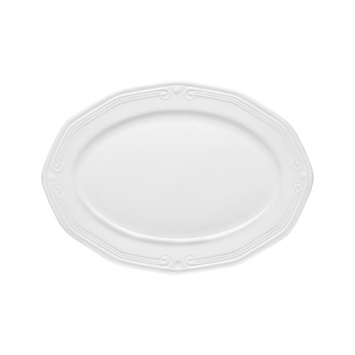 ESTIA ΠΙΑΤΕΛΑ ΟΒΑΛ ATHÉNÉE ΠΟΡΣΕΛΑΝΙΝΗ ΑΝΑΓΛΥΦΗ 36cm WHITE