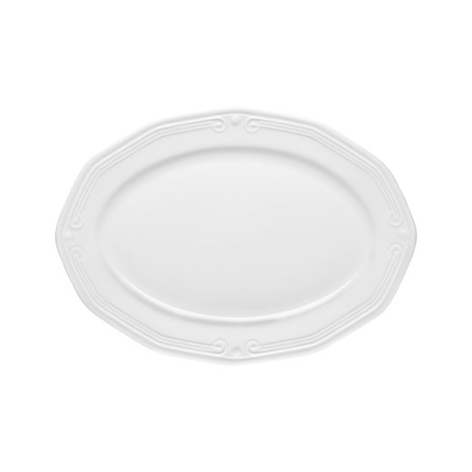 ESTIA ΠΙΑΤΕΛΑ ΟΒΑΛ ATHÉNÉE ΠΟΡΣΕΛΑΝΙΝΗ ΑΝΑΓΛΥΦΗ 36cm WHITE