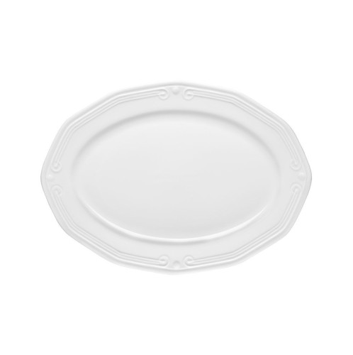ESTIA ΠΙΑΤΕΛΑ ΟΒΑΛ ATHÉNÉE ΠΟΡΣΕΛΑΝΙΝΗ ΑΝΑΓΛΥΦΗ 36cm WHITE