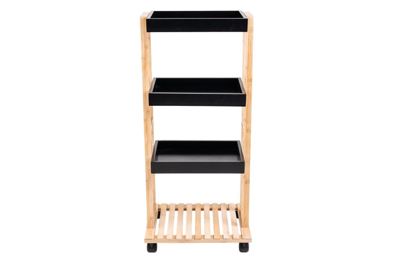 ESTIA ΤΡΟΛΛΕΙ ΚΟΥΖΙΝΑΣ BAMBOO ESSENTIALS 4 ΕΠΙΠΕΔΩΝ 40x30x88cm ΜΑΥΡΟ