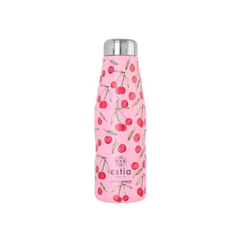 ESTIA ΘΕΡΜΟΣ TRAVEL FLASK SAVE THE AEGEAN 500ml CHERRY ROSE