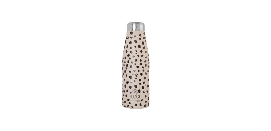ESTIA ΘΕΡΜΟΣ TRAVEL FLASK SAVE THE AEGEAN 500ml LEOPARD TAUPE