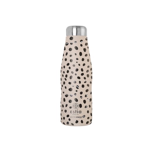 ESTIA ΘΕΡΜΟΣ TRAVEL FLASK SAVE THE AEGEAN 500ml LEOPARD TAUPE