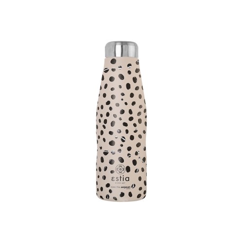 ESTIA ΘΕΡΜΟΣ TRAVEL FLASK SAVE THE AEGEAN 500ml LEOPARD TAUPE