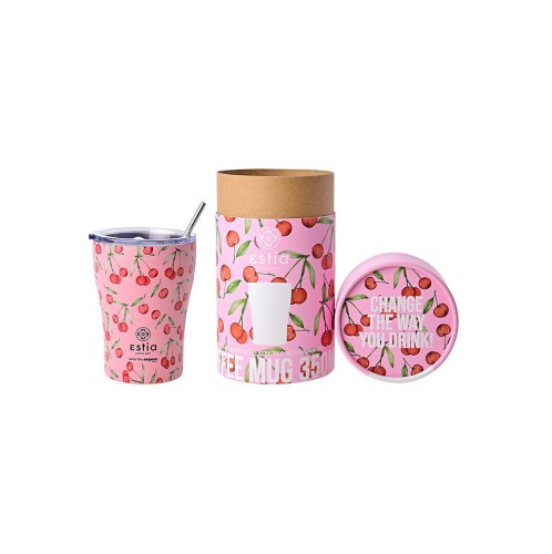 ESTIA ΘΕΡΜΟΣ COFFEE MUG SAVE THE AEGEAN 350ml CHERRY ROSE