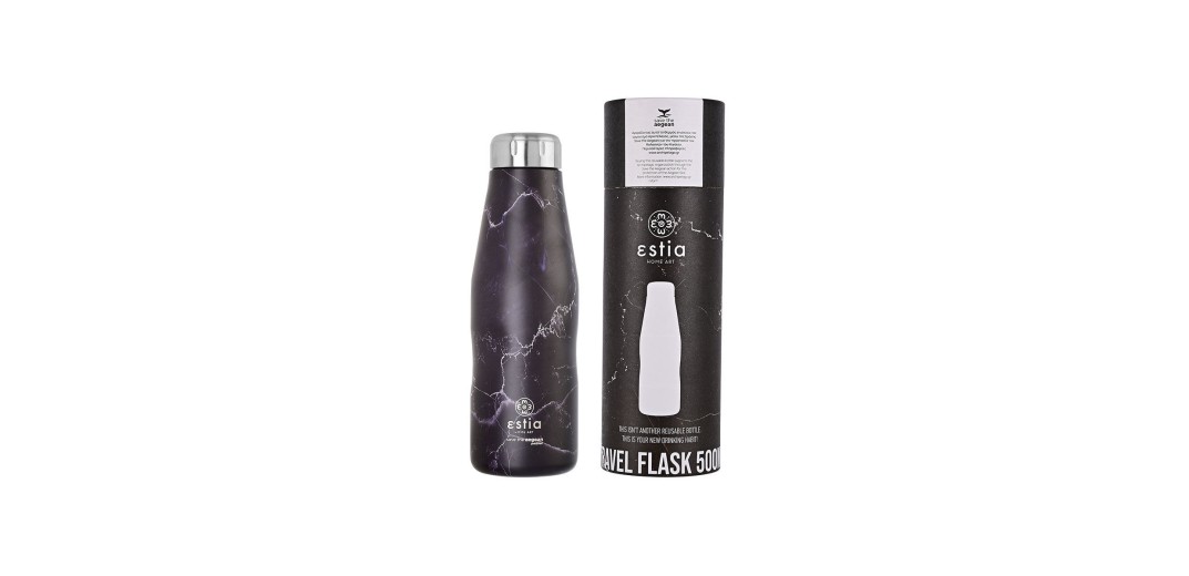 ESTIA ΘΕΡΜΟΣ TRAVEL FLASK SAVE THE AEGEAN 500ml PENTELICA BLACK