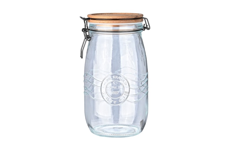 ESTIA ΔΟΧΕΙΟ ΑΠΟΘΗΚΕΥΣΗΣ ACACIA ΓΥΑΛΙΝΟ 2000ml ΜΕ ΚΛΙΠ ΚΑΠΑΚΙ