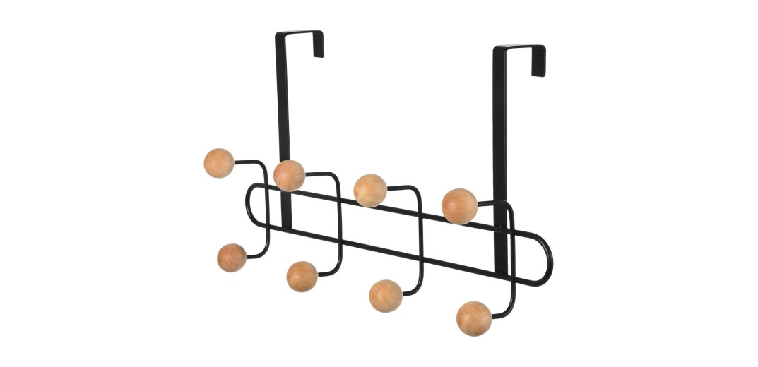 ESTIA ΚΡΕΜΑΣΤΡΑ ΠΟΡΤΑΣ ΜΕΤΑΛΛΙΚΗ 41X7.5X23cm 8 ΘΕΣΕΩΝ ΜΑΥΡΗ