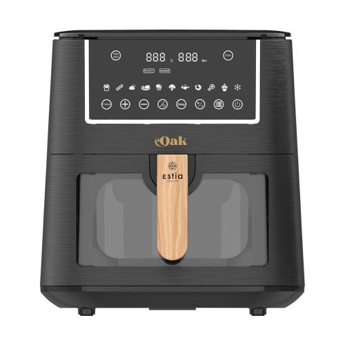 ESTIA ΦΡΙΤΕΖΑ ΑΕΡΟΣ OAK 1500w 7.2lt ME ΨΗΦΙΑΚΗ ΟΘΟΝΗ & 11 ΠΡΟΓΡΑΜΜΑΤΑ ΜΑΓΕΙΡΕΜΑΤΟΣ