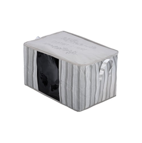 ESTIA ΘΗΚΗ ΑΠΟΘΗΚΕΥΣΗΣ NON WOVEN ΥΦΑΣΜΑΤΙΝΗ 60x45x35cm ΜΕ ΠΑΡΑΘΥΡΟ IVORY