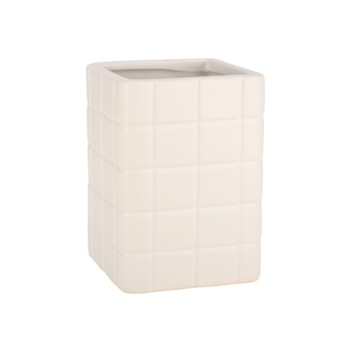 ESTIA ΠΟΤΗΡΑΚΙ ΜΠΑΝΙΟΥ TILES ΚΕΡΑΜΙΚΟ 7.5x7.5x11cm ΛΕΥΚΟ