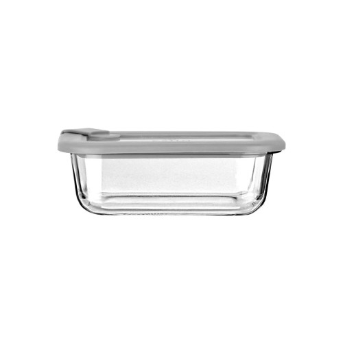 ESTIA ΦΑΓΗΤΟΔΟΧΕΙΟ COLORSEAL ΓΥΑΛΙΝΟ 370ml 16.3x12.3x6.2cm ΜΕ ΚΑΠΑΚΙ ΣΙΛΙΚΟΝΗΣ ΓΚΡΙ