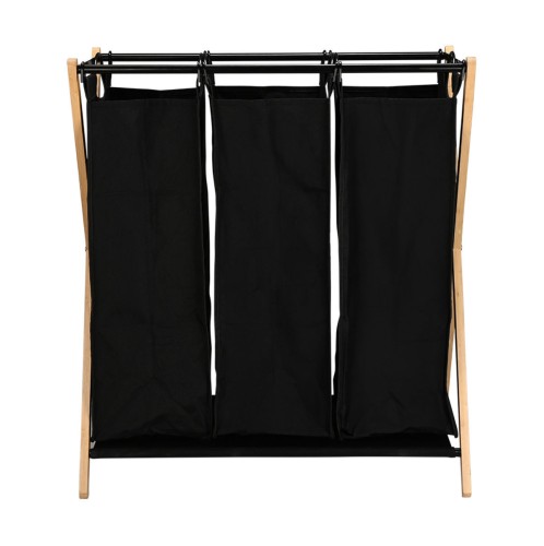ESTIA ΚΑΛΑΘΙ ΑΠΛΥΤΩΝ BAMBOO ESSENTIALS 102lt 3 ΘΕΣΕΩΝ 68x40x76cm ΜΑΥΡΟ