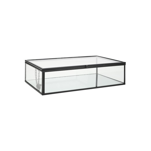 ESTIA ΚΟΥΤΙ ΟΡΓΑΝΩΣΗΣ ΓΥΑΛΙΝΟ ΜΕ ΚΑΘΡΕΠΤΗ & ΜΑΥΡΟ ΜΕΤΑΛΛΙΚΟ ΠΛΑΙΣΙΟ 24x14x6cm