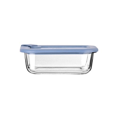 ESTIA ΦΑΓΗΤΟΔΟΧΕΙΟ COLORSEAL ΓΥΑΛΙΝΟ 370ml 16.3x12.3x6.2cm ΜΕ ΚΑΠΑΚΙ ΣΙΛΙΚΟΝΗΣ ΜΠΛΕ
