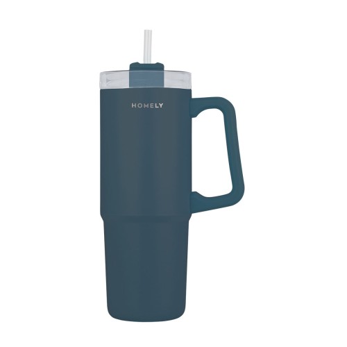 HOMELY ΘΕΡΜΟΣ STRAW TUMBLER 900ml INDIGO BLUE