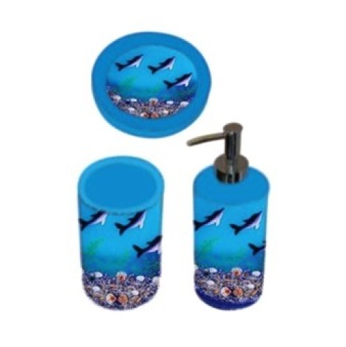 Σετ μπάνιου με χειροποίητο βυθό και δελφίνια