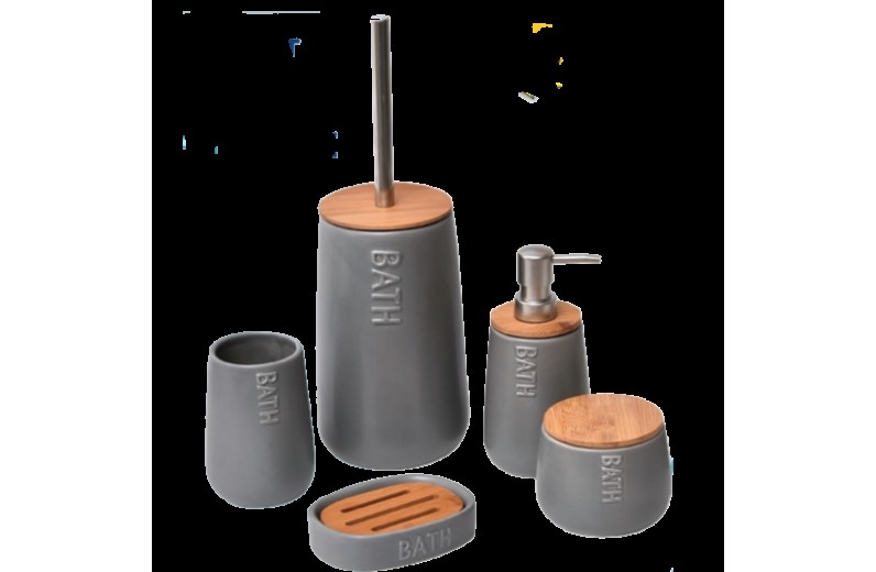 Σετ Μπάνιου Βamboo Bath Γκρι (Σέτ με το 6229-6228-6230-6232).