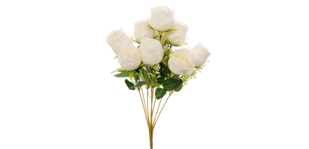 ΛΕΥΚΟ ΜΠΟΥΚΕΤΟ ΜΕ 9 ΤΡΙΑΝΤΑΦΥΛΛΑ 40ΕΚ