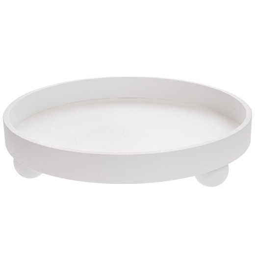 ΛΕΥΚΗ ΞΥΛΙΝΗ ΠΙΑΤΕΛΑ Φ35ΕΚ X8 ΣΤΡΟΓΓΥΛΗ