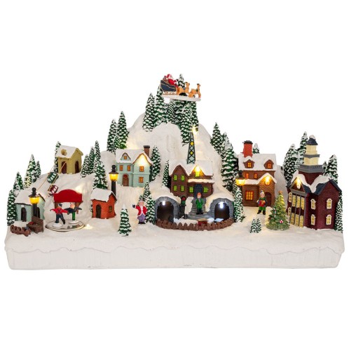 ΦΩΤΙΖΟΜΕΝΟ ΧΡΙΣΤΟΥΓΕΝΝΙΑΤΙΚΟ ΧΩΡΙΟ ΜΕ ΤΡΕΝΟ ΠΟΥ ΚΙΝΕΙΤΑΙ 41Χ16Χ24ΕΚ ΡΕΥΜΑΤΟΣ