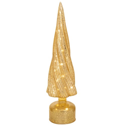 ΧΡΥΣΟ ΓΥΑΛΙΝΟ ΔΕΝΤΡΟ ΜΕ LED ΦΩΣ 10Χ10Χ39,5ΕΚ ΜΠΑΤΑΡΙΑΣ ΠΕΡΙΣΤΡΕΦΟΜΕΝΟ