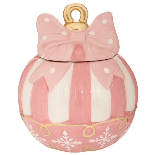 ΡΟΖ  ΛΕΥΚΗ ΚΕΡΑΜΙΚΗ ΜΠΙΣΚΟΤΙΕΡΑ ΜΠΑΛΑ ΜΕ ΦΙΟΓΚΟ 18,5Χ18,5Χ21,5ΕΚ