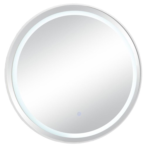 ΛΕΥΚΟΣ ΣΤΡΟΓΓΥΛΟΣ ΜΕΤΑΛΛΙΚΟΣ ΚΑΘΡΕΦΤΗΣ ΤΟΙΧΟΥ ΜΕ LED Φ70ΕΚ