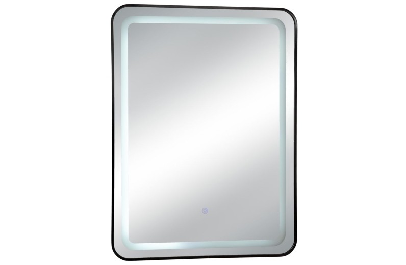 ΜΑΥΡΟΣ ΟΡΘΟΓΩΝΙΟΣ ΜΕΤΑΛΛΙΚΟΣ ΚΑΘΡΕΦΤΗΣ ΤΟΙΧΟΥ ΜΕ LED 60Χ80ΕΚ