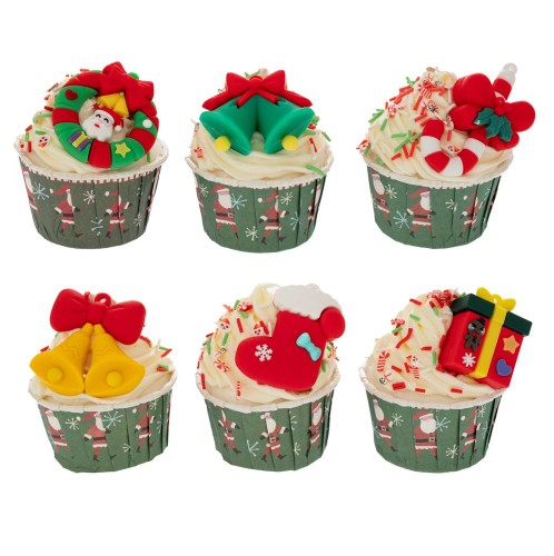 ΜΑΓΝΗΤΑΚΙ CUPCAKE ΜΕ ΧΡΙΣΤΟΥΓΕΝΝΙΑΤΙΚΕΣ ΦΙΓΟΥΡΕΣ Φ7,5ΕΚ 6 ΣΧΕΔΙΑ