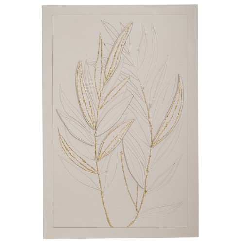 ΚΡΕΜ ΑΝΑΓΛΥΦΟΣ ΠΙΝΑΚΑΣ LEAVES 80Χ120ΕΚ