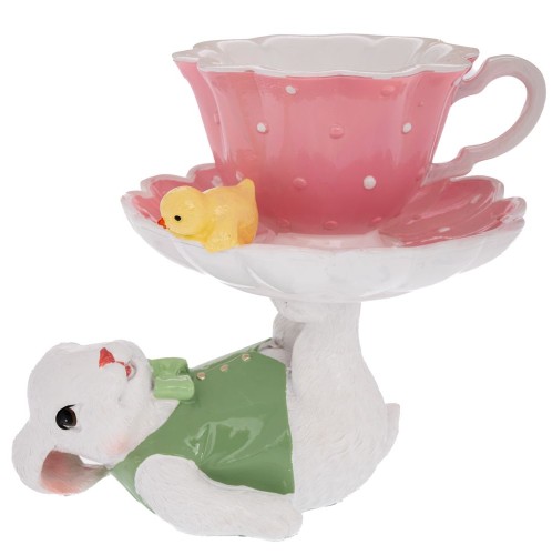 ΛΕΥΚΟΣ ΠΟΛΥΡΕΖΙΝ ΛΑΓΟΣ ΜΕ ΤΣΑΓΙΕΡΑ 19,5Χ14,3Χ16,5ΕΚ